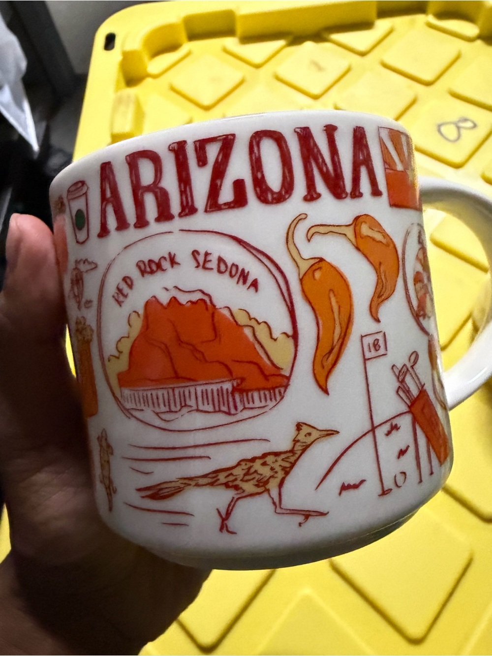 Starbucks Arizona Themed Ceramic Coffee Mug - Orange Design